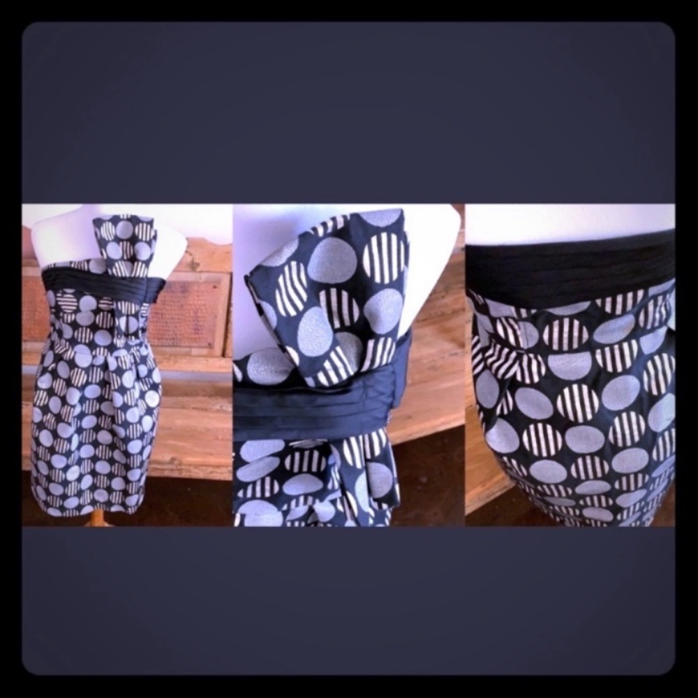 K-pop style dress see exaggerated bow and geo prin